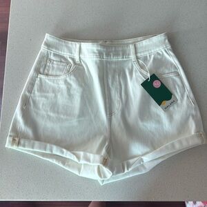 Halara Stretch White Denim Knit Shorts M